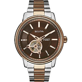 Đồng Hồ Nam Dây Kim Loại BULOVA 98A140 (45mm) - Vàng Nâu Viền Bạc