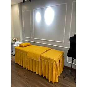 Drap / Ga poly trần bông spa may đo theo kích thước giường của khách. chat báo cỡ