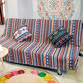 Thảm Thổ Cẩm Chăn Phủ Ghế Sofa, Khăn Trải Bàn, Thảm Trải Sàn CTC01- Trang Trí Phòng Khách, Phòng Ngủ