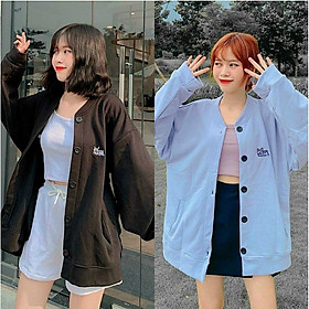 Áo khoác cardigan có khóa nút nam nữ form rộng Unisex siêu xinh phong cách oversize