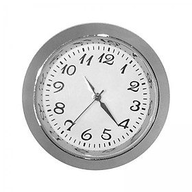 2xRound Clock Insert Clock Movement Clock Face for Diameter 1-3/8 inch Hole Argent