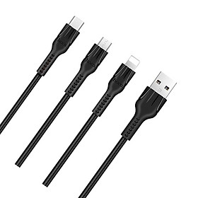 Mua Cáp sạc Hoco chân Lightning+Micro+Type-C đầu nối TPE dài 1.2m ( có 2 màu) - Hàng chính hãng
