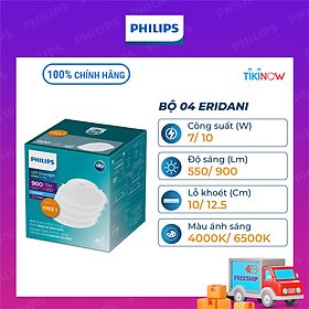 Mua Bộ 04 bóng đèn âm trần Philips LED Eridani hiệu suất ánh sáng cao - Công suất (7W  10W)  ánh sáng trắng