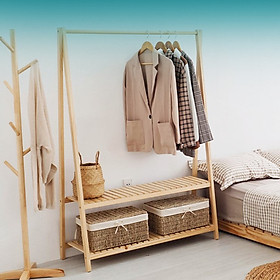 Mua Giá treo quần áo bằng gỗ 2 tầng - Gỗ thông Mỹ