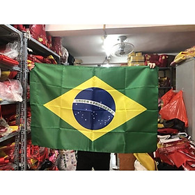 Quốc kỳ Brazil in thẩm thấu 1 lớp vải 80x120cm