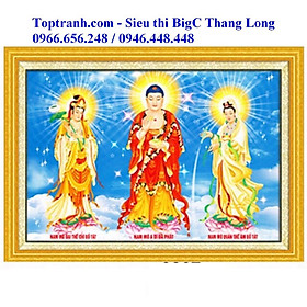 Tranh thêu chữ thập Tam thế phật 88935 (100x74 cm) chưa thêu