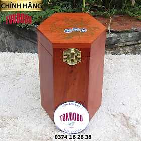 Hộp Đựng Trà Gỗ Tự Nhiên TOKDODO In hoa