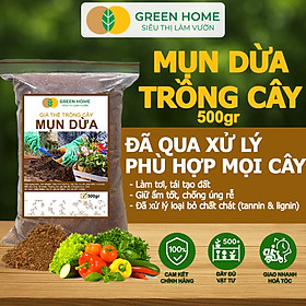 Mụn Xơ Dừa Greenhome, Sfarm, Bao 500GR, Đã Qua Xử Lý, Chuyên Trồng Rau, Hoa Màu, Dâu Tây, Cây Ăn Trái, Thủy Canh - 500GR MỤN XƠ DỪA