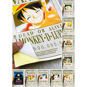 Bộ 10 Poster lệnh truy nã Băng Mũ Rơm Luffy One Piece (Hình dán tường Full HD mới 2020)