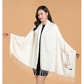 Khăn len Cashmere nữ thêu hoa