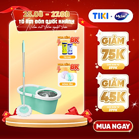 Bộ Lau Nhà MyJae Sợi Microfiber Xoay 360 Độ Thông Minh, Lau Sạch Nhanh Khô 134cm