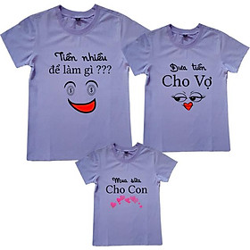 Áo Thun Gia Đình Họa Tiết Tiền Nhiều Để Làm Gì Màu Tím