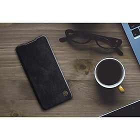 Bao da SamSung Galaxy A52, A72  dạng mở ngang có ngăn đựng thẻ ATM QIN - Hàng Nhập Khẩu