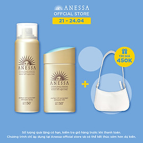 Combo Kem chống nắng dưỡng da dạng sữa Anessa Milk SPF 50+ PA++++ 60ml và Kem chống nắng dưỡng da dạng xịt Anessa Spray 60g