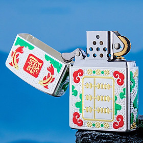Mua Vỏ Hột Quẹt Bật Lửa Xăng Đá Zorro Z2-1150 Họa Tiết Bàn Tính và Cá Chép Tài Lộc May Mắn Phát Tài - Mẫu Mới