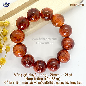 Vòng gỗ Huyết Long thấu quang (Đủ size) BH652 - Trừ tà, Giảm tai ương, Mang lại may mắn