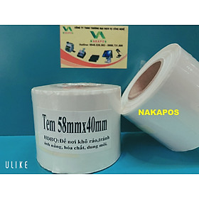 Giấy in nhiệt, in mã vạch, in dán tem phụ, in tem cân 58x40mm