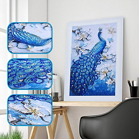 Hình ảnh DIY Diamond Painting Peacock, 5D Diamond Painting Kits for Kids & Adults - Rhinestone Embroidery Cross Stitch Home Decor Decorations