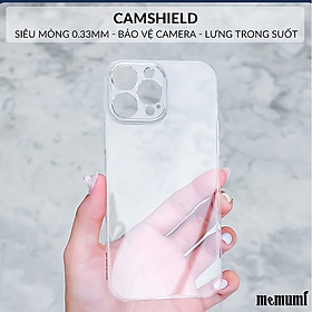 Ôp lưng trong cho iPhone 15 Pro Max 15 Pro 15 Plus iP 15 siêu mỏng 0.3mm bảo vệ camera hiệu Memumi Camshield - Thiết kế mặt lưng PC chống ố vàng, trang bị màng camera - Hàng nhập khẩu