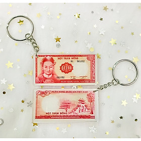 MÓC KHÓA HÌNH TIỀN XƯA - Tờ tiền 100 đồng Lê Văn Duyệt miền Nam