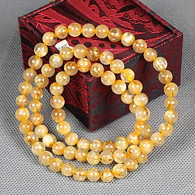 Chuỗi vòng tay Thạch Anh tóc vàng 7ly cho nam và nữ - Hợp cho người mệnh Thổ, mệnh Kim