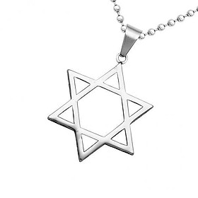 2X Men's Stainless Steel Star Of David Pendant Necklace Chain 20" Silver