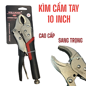 Kìm cầm tay 10 inch, kìm bấm khoá chặc, chính hãng cao cấp, thiết kế màu đen đỏ sang trọng, kìm mạ hợp kim bền bỉ