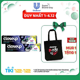 Combo 2 Kem đánh răng dạng Gel Closeup Trắng Răng Tự Nhiên Khoáng Đất Sét & Acai Berry 230g