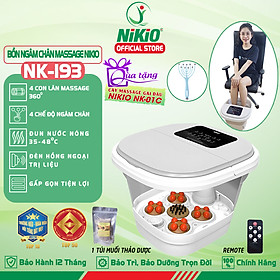 Bồn Ngâm Chân Massage Gấp Gọn, Chậu Ngâm Nước Nóng Nikio NK-193 - Làm Nóng Và Giữ Ấm Tự Động, 4 Con Lăn 3D Day Vuốt Lòng Bàn Chân, Kích Thích Tuần Hoàn Máu, Giảm Đau Nhức Lòng Bàn Chân - Giảm Stress Cải Thiện Giấc Ngủ