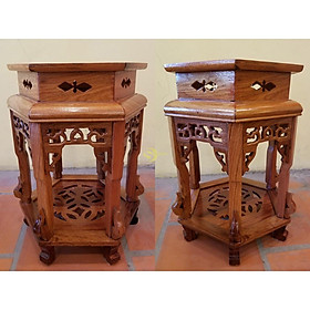 Đôn lục giác gỗ hương cao 60cm