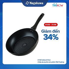 Chảo Sâu Lòng Đáy Từ 5 Lớp Chống Dính Cao Cấp Nagakawa NAG2852 (28cm) - Dùng Trên Mọi Loại Bếp - Hàng Chính Hãng