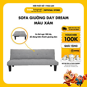 Mua Ghế sofa giường đa năng DAY DREAM khung gỗ  đệm bọc vải cao cấp màu XÁM NHẠT  tựa lưng ngả 3 cấp độ | Index Living Mall - Phân phối độc quyền tại Việt Nam