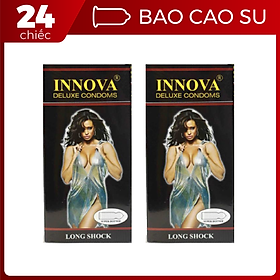 [24 cái] Bộ 2 hộp bao cao su Innova Đen - Kéo dài thời gian | Hộp 12 cái