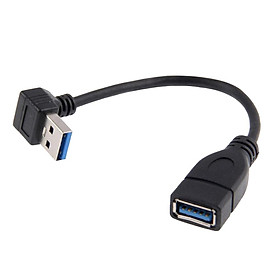 Data Sync 90 Degree USB 3.0 Down Angle Adapter Cable Male A to Female A Connector for Computer USB Extension