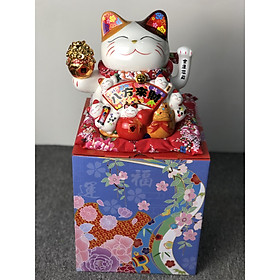 Mèo Thần Tài Đại Cát - Gốm sứ Nhật cao cấp - 16cm - HCM