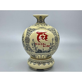 Mua Bình Tứ Cảnh Chữ Tài Gốm Chu Đậu Truyền Thống