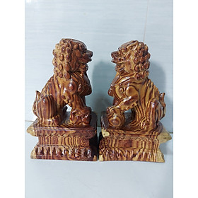 Mua Cặp kỳ lân ( kì lân ) phong thuỷ gỗ trắc nguyên khối cao 25 cm