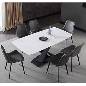 Mua Bàn ăn cao cấp Juno Sofa mặt đá hiện đại chân X