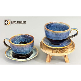Mua Bộ cốc cà phê capuchino men hỏa biến vẽ sen