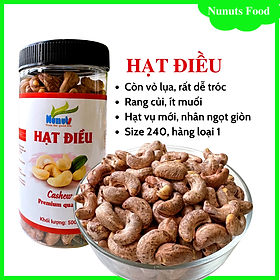 Hạt điều còn vỏ lụa Bình Phước ,hạt giòn, thơm, rất chắc, dễ tách vỏ, mùa vụ mới nhân ngọt , hạt nguyên loại 1 Nunuts