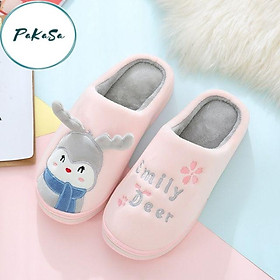 Hình ảnh Dép Sục Lông hình Sừng Hươu Mềm Mại Mang Trong Nhà Siêu Ấm Cho Nữ - Hàng chính hãng ( Size 38-39)