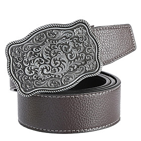 Western Cowboy Belt Mens Leather Belt Work Business Dress Belt Clothes Accessories