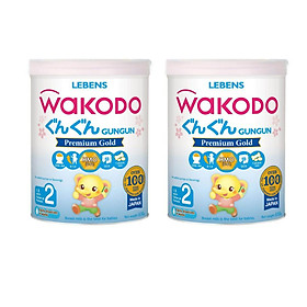 Bộ 2 Lon Sữa Bột Wakodo GunGun Số 2 - 830g