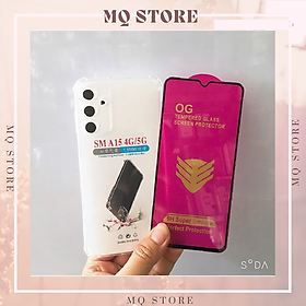 Ốp lưng và cường lực cho Samsung Galaxy A15 4G,5G - Loại trong suốt chống sốc 4 góc ( hàng chính hãng)