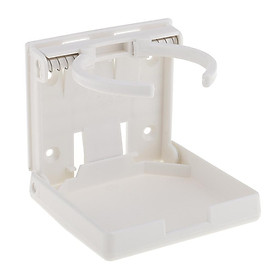 2x Adjustable Folding White Drink Cup Holder - Boat/Marine//4x4/RV