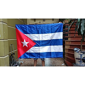Quốc kỳ Cuba 1x1,5m in chuyển nhiệt may theo yêu cầu