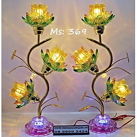Mua ĐÈN THỜ CÚNG PHA LÊ THUỶ TINH 369 (52cm) 1 CẶP