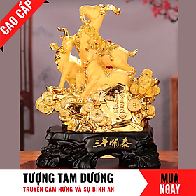 Mua Tượng Dê Tam Dương Bằng Vàng Cát Mỹ Nghệ Cao 38cm