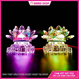 Mua Cặp Đèn Thờ Hoa Sen PHA LÊ Nguyên Khối Sử Dụng LED Đổi Màu  Đèn Bàn Thờ Phật Đẹp  Hoa Sen MRHT40