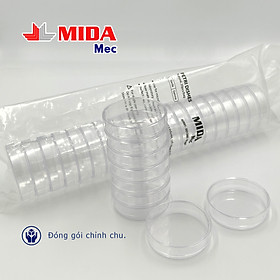 Đĩa Petri nhựa MidaMec 6015 đã tiệt trùng đóng gói 20 cái/bao